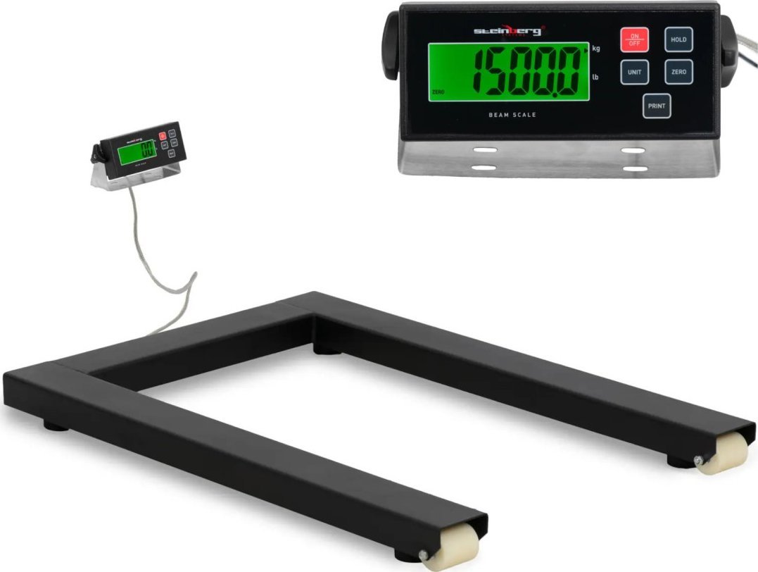 Waga płozowa belkowa paletowa LCD 1500 / 0.5 kg 121 x 84 cm
