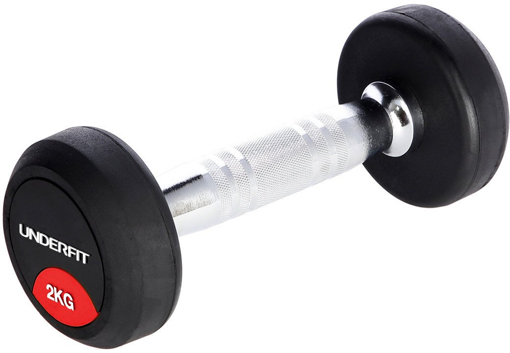 Hantla gumowana 2 kg UNDERFIT do ćwiczeń siłowych fitness