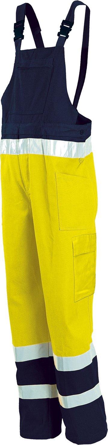 INDUSTRIAL STARTER IS-8435 - Odblaskowe ogrodniczki wykonane w 60% z bawełny - arancione fluo+bande S