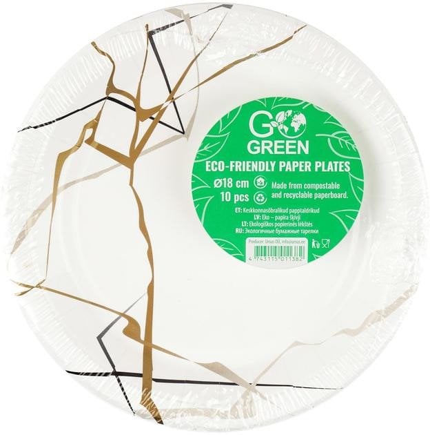 Romer Ekologiczne talerzyki papierowe Marble Go Green O18cm 10 gab./ 0 07kg 4743115012068
