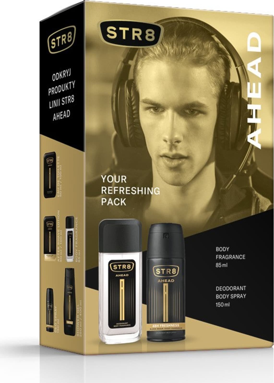 Sarantis STR 8 Zestaw prezentowy Ahead (Dezodorant naturalny spray 85ml+Deo spray 150ml)