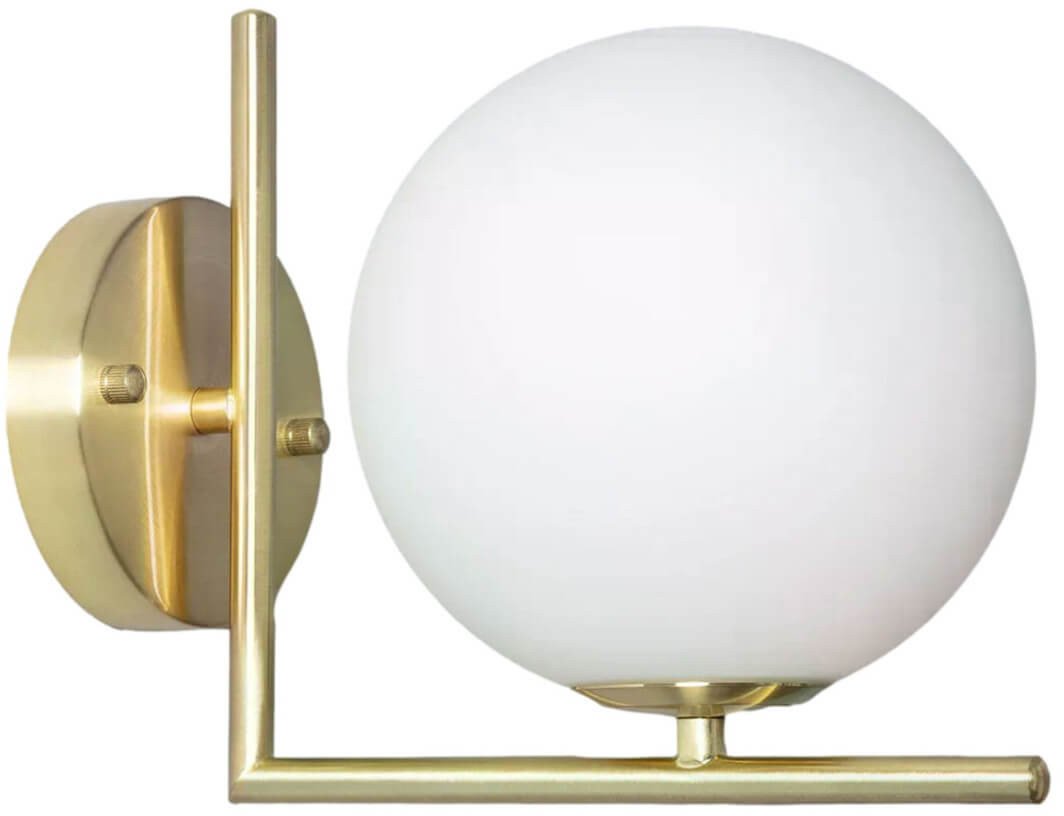Ścienna lampa kula Milano ABR-KRR-E14 Abruzzo szkło metal złoty biały
