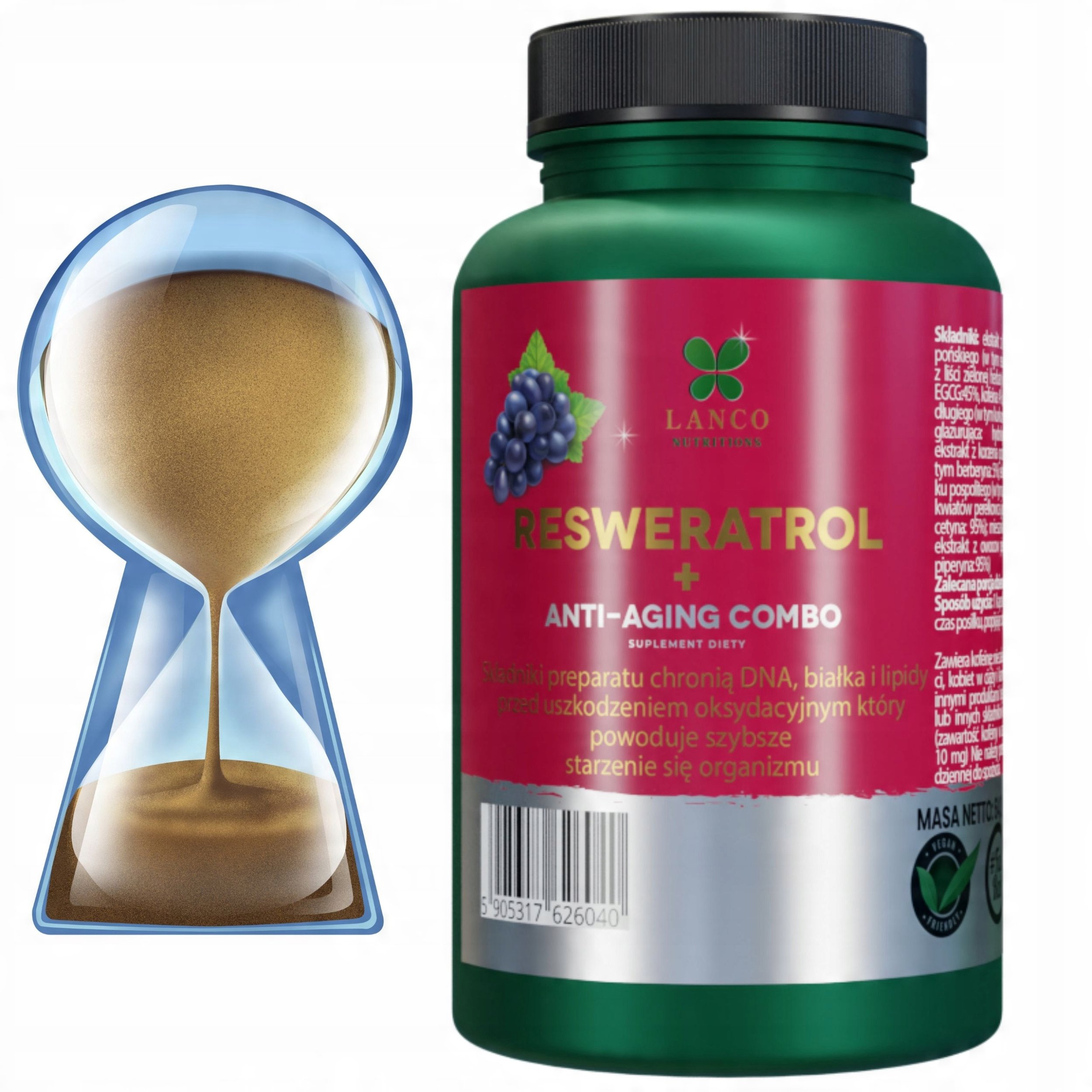 Lanco Resweratrol + Anti-Anging Combo 60 kapsułek one size