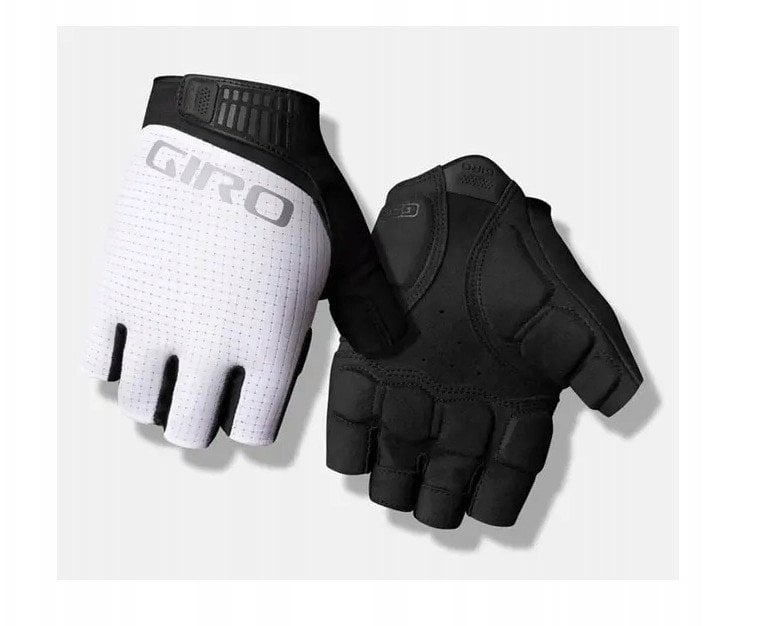 Rękawiczki męskie GIRO BRAVO II GEL krótki palec white roz. XL (obwód dłoni 248-267 mm / dł. dłoni 200-210 mm) (NEW 2025)