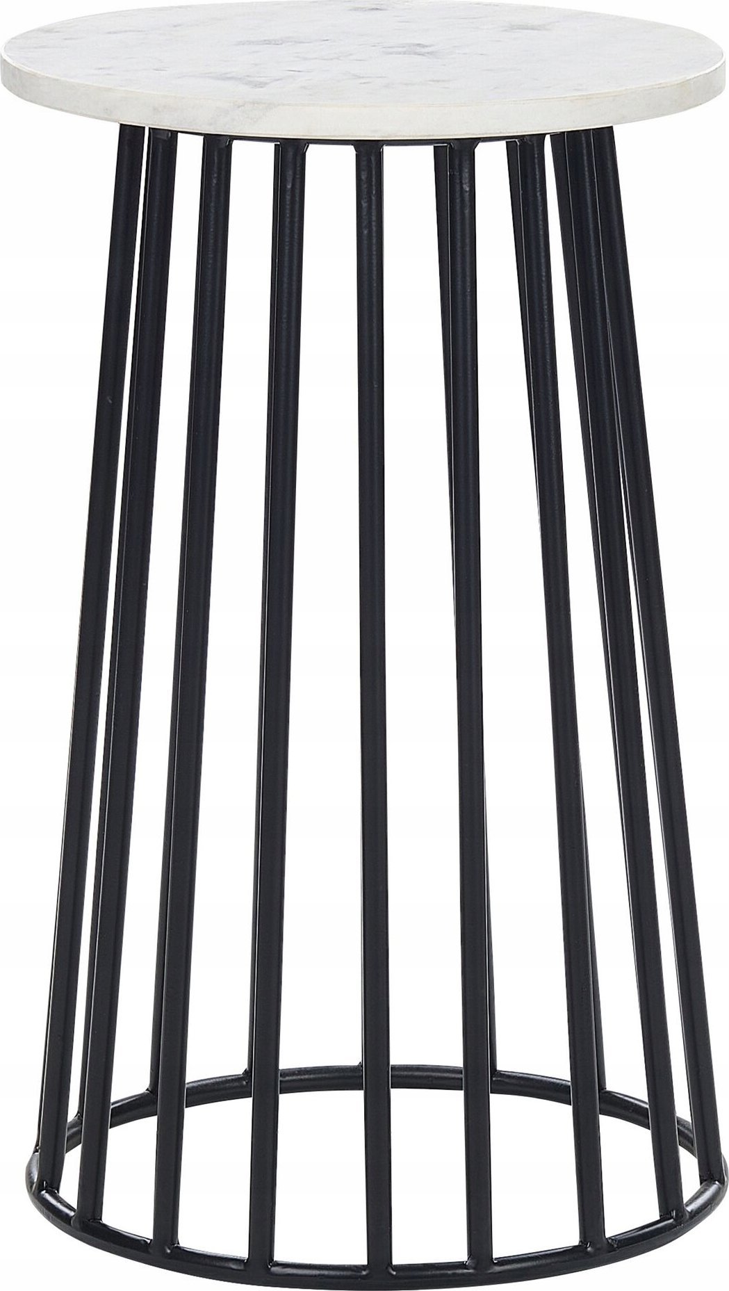 Beliani Stolik pomocniczy biały marmur z czarnym TAREE