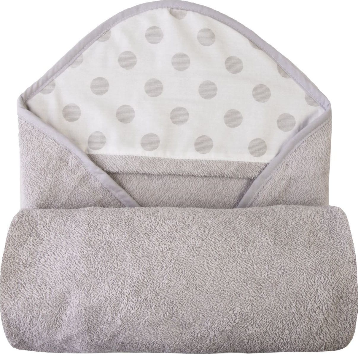 BabyMatex Okrycie kąpielowe 100x100 szare w kropki Babymatex