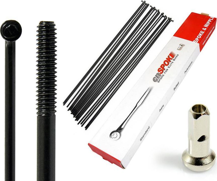 Cn Spoke Zestaw 18 szt. - Szprychy CnSpoke STD14 stal nierdzewna czarne + nyple