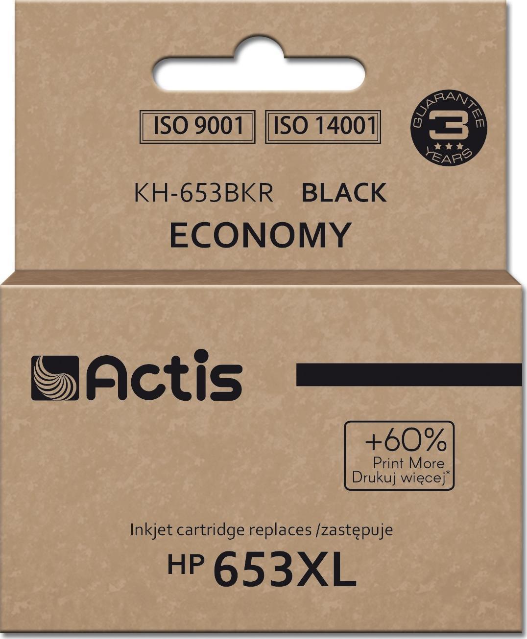 Tusz Actis Tusz Actis KH-653BKR (zamiennik HP 653XL 3YM75AE; Premium; 20ml; 575 stron; czarny)