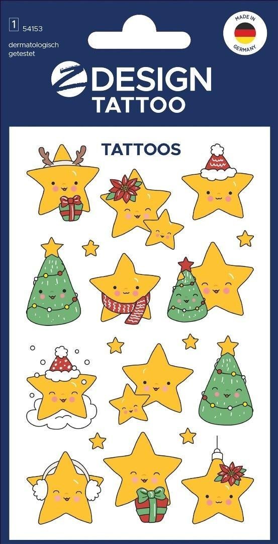 Tatuaże bożonarodzeniowe dla dzieci - gwiazdy