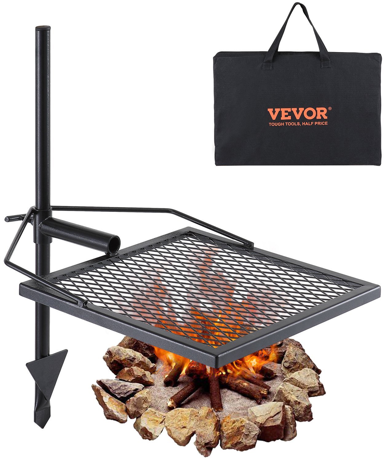 Palenisko grill ruszt ogniskowy ogrodowy wiszący kwadratowy przenośny+torba