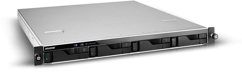 NAS Asustor Lockerstor 4RD AS6504RD, 1U rack, 4x (3.5" SATA HDD/ 2.5" SSD), Intel ATOM C3538, 8GB DDR4 SODIMM (Max.128