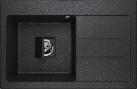 Zlewozmywak Lavello ZLEWOZMYWAK GRANITOWY LAVELLO QUBE 1.0 CZARNY GRAFIT PRAWY