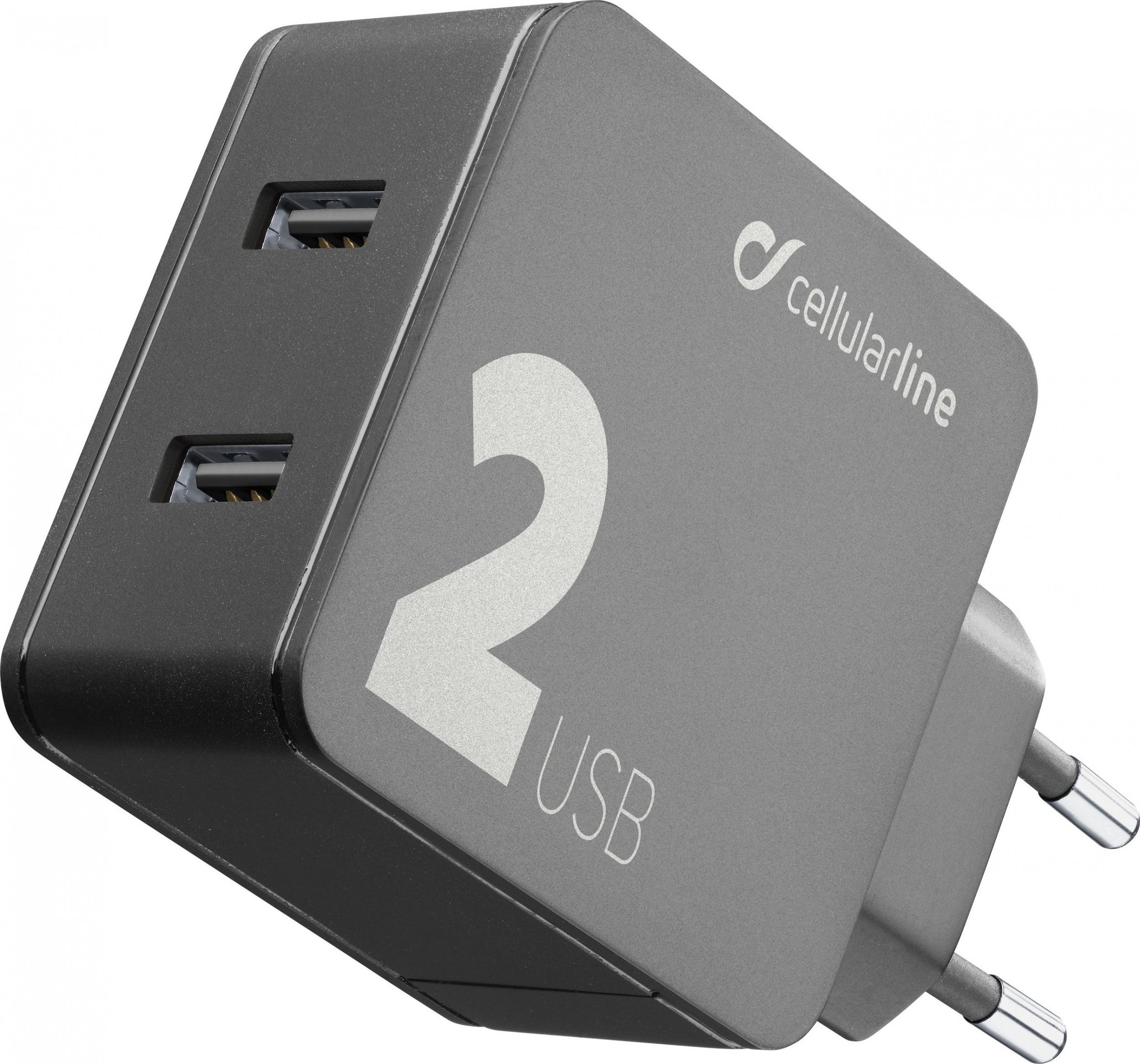 Ładowarka Cellular Line Cellularline Multi-Power 2 Home Charger 2x USB 12W +12W, Black