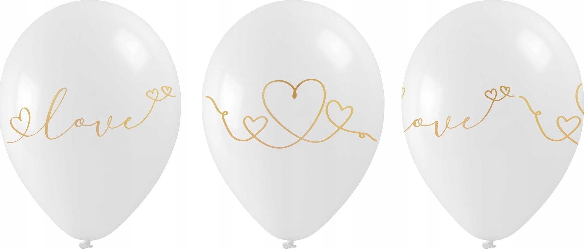 Teka Balony ze złotym walentynkowym nadrukiem 5szt