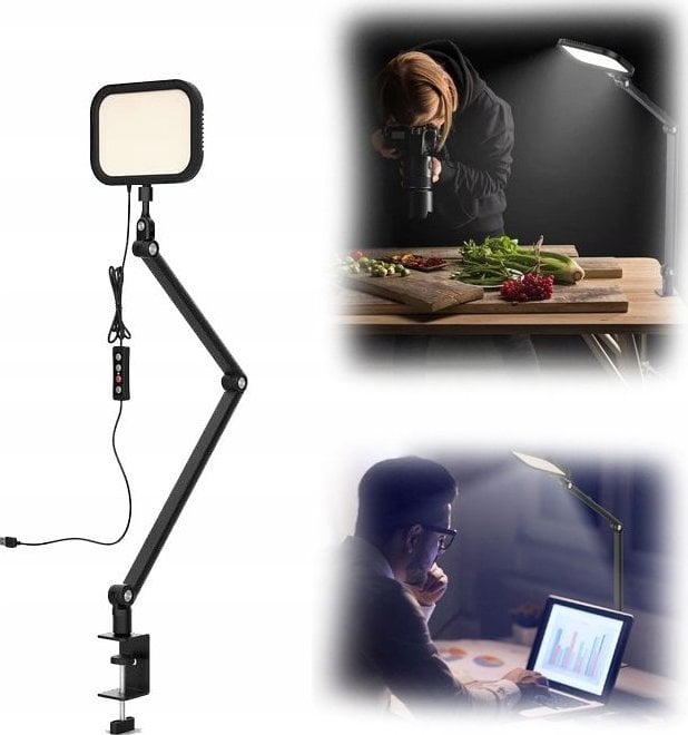 Lampa studyjna Apexel Lampa Oświetleniowa Led Biurkowa Stołowa + Imadło Do Vlog Video Live Foto / Apl-fl25