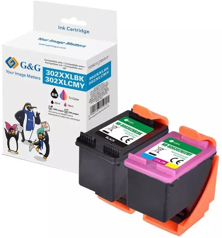Tusz G&G Patronen Multipack kompatybilny z HP 302XL BK+COL