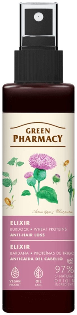 Green Pharmacy Eliksir przeciw Wypadaniu Włosów Łopian i Białka Pszenicy 150ml
