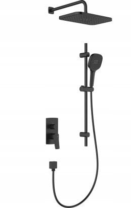 4529-301-81 / KFA / MALAGA / ZESTAW NATRYSKOWY PODTYNKOWY Z DRĄŻKIEM PRZESUWNYM , BLACK /