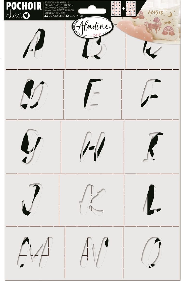 Aladine 2 Szablony 30x20 cm Alfabet 4