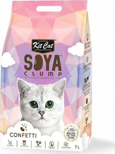 Żwirek dla kota Kit Cat KIT CAT SOYA CLUMP - ŻWIREK SOJOWY CONFETTI 7L / 2.5kg