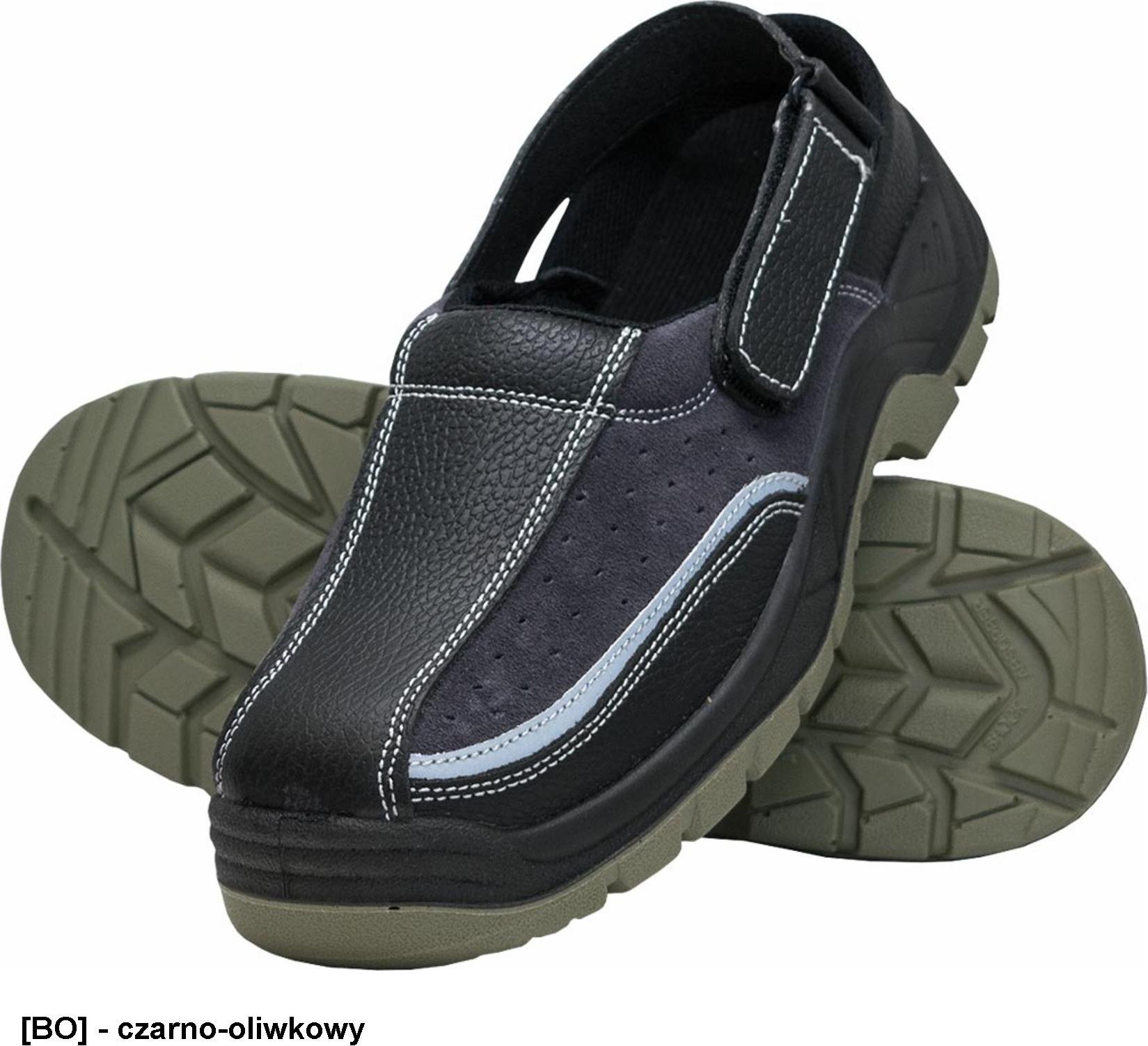 R.E.I.S. BRTURTLE BO SB P SRC - sandały skóra bawola, podnosek, wkłaska, odblaski 45