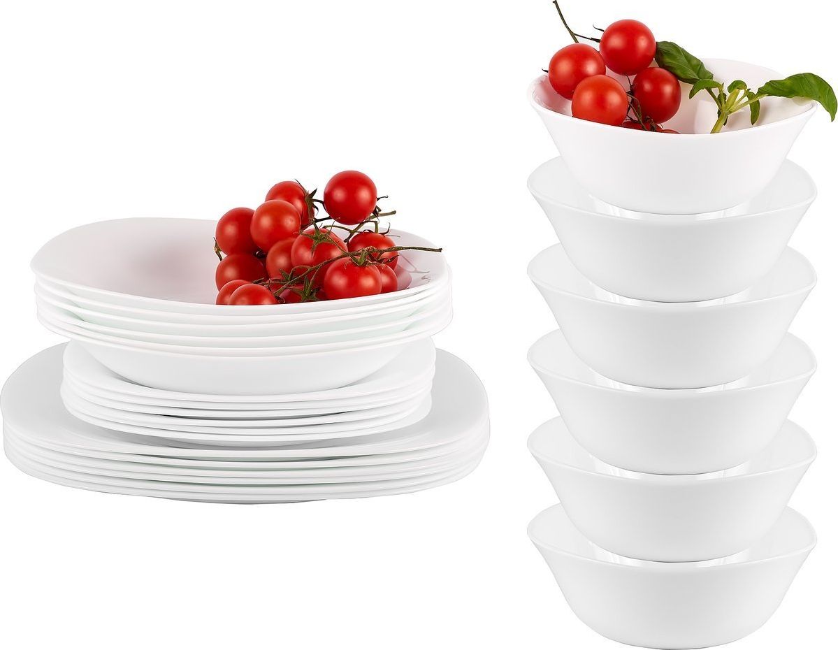 Bormioli Rocco KOMPLET ZESTAW SERWIS OBIADOWY PARMA 24EL 6 OSÓB