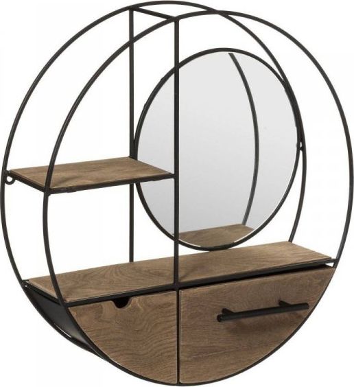 Dekoracja domu Metalowa półka ścienna Josie z lustrem
