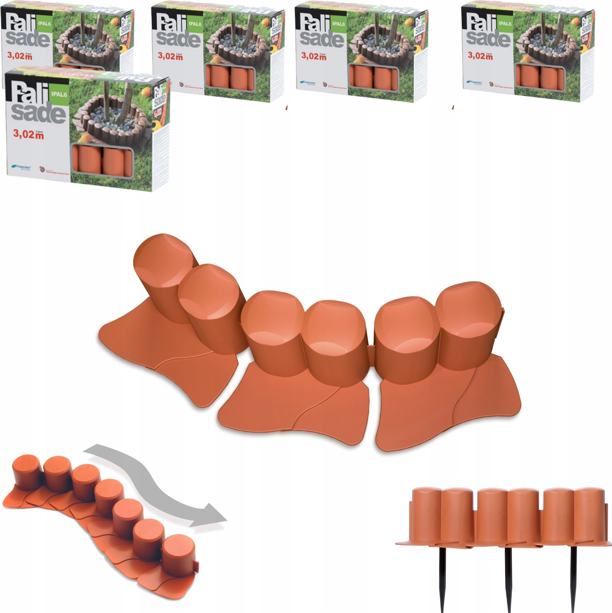 Palisada ogrodowa z kołnierzem IPAL6 Płotek 16m