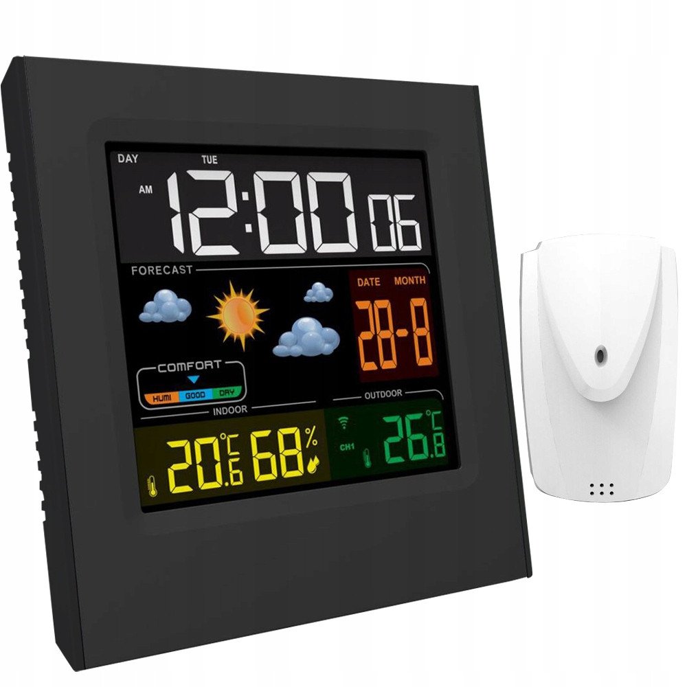 STACJA POGODY Z ZASILACZEM SZARA S672