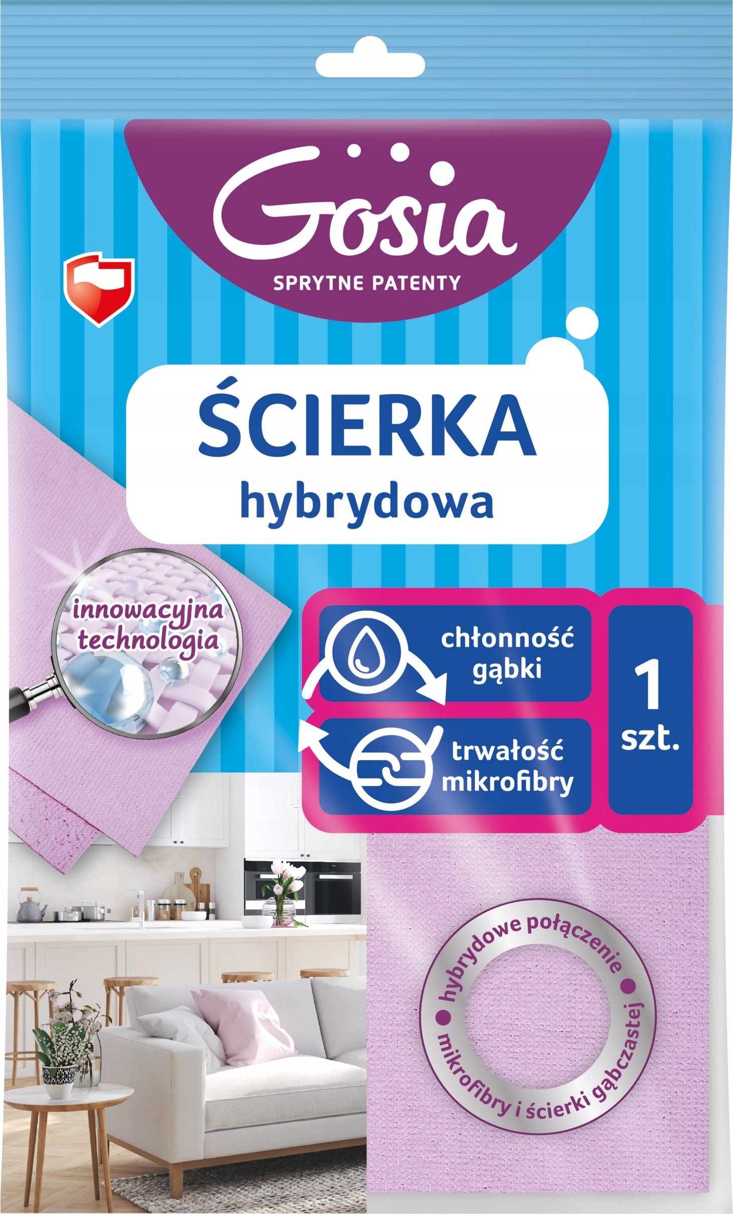 Politan Gosia Gosia Ścierka Mikrofibra Hybrydowa Powlekana PU 1 szt...