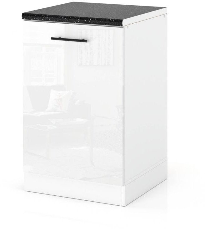 Szafka Kuchenna Stojąca Z Blatem Modułowa 50cm Spremium Biały Połysk