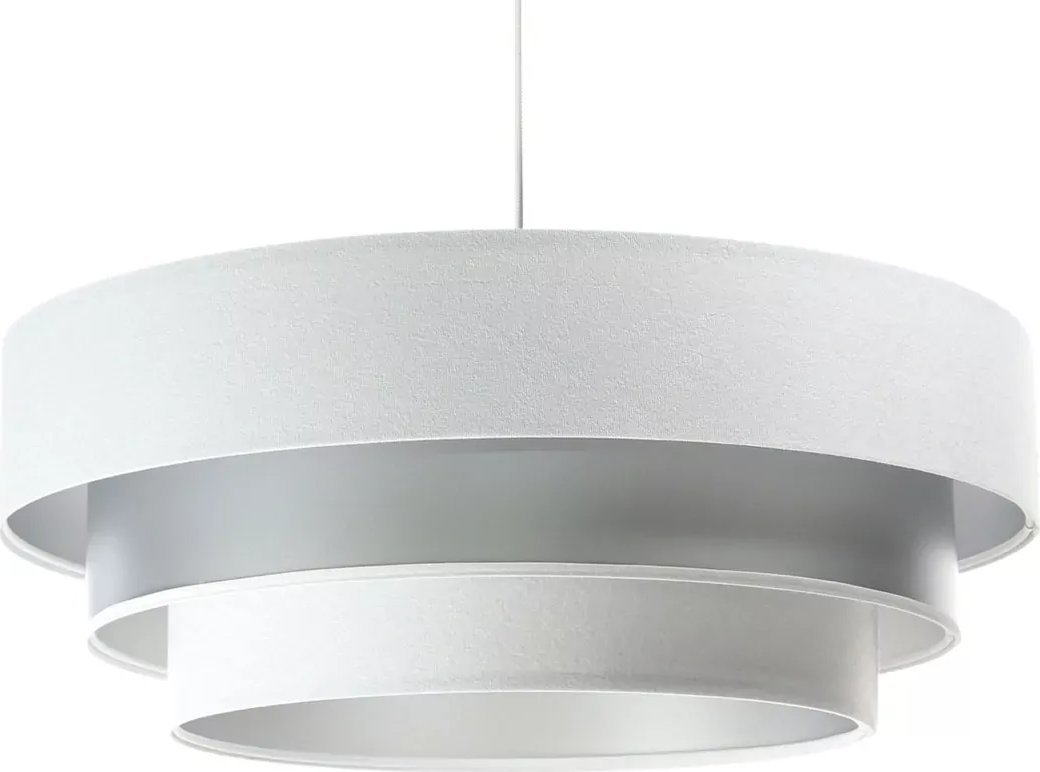 Lampa wisząca Lumes Biało-srebrna welurowa lampa wisząca - S443-Flina