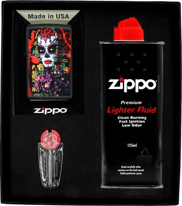 Zestaw ZIPPO Zapalniczka SUGAR SKULL WOMAN DESIGN Prezentowy No1