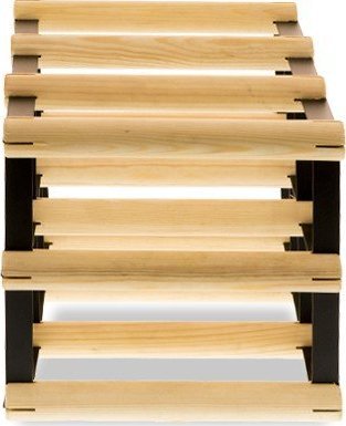 Wamar-Sosenka Regał na wino Stojak na 6 Butelek Szklanych/ PET RW-8/ 3x2 Surowy Naturalny Metal + Drewno RW-8-3x2-6