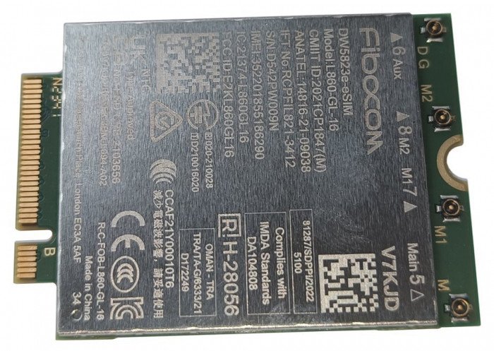 DELL DW5823E, Internal, Wireless, PCI Express, WWAN, 1000 Mbit/s, Green