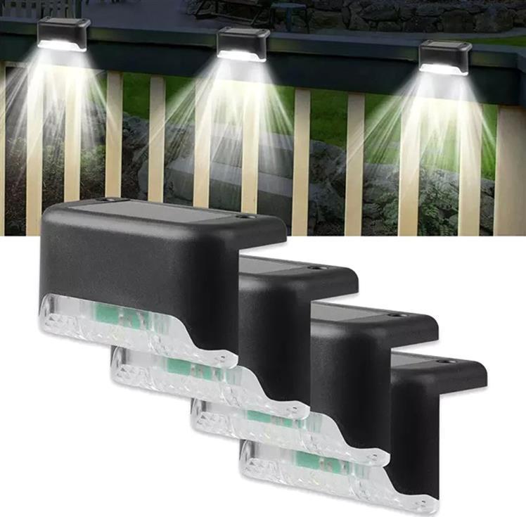 Aptel ZESTAW LAMP SOLARNYCH Schodowych 4 Lampy LED IP65 czarne ZD53C