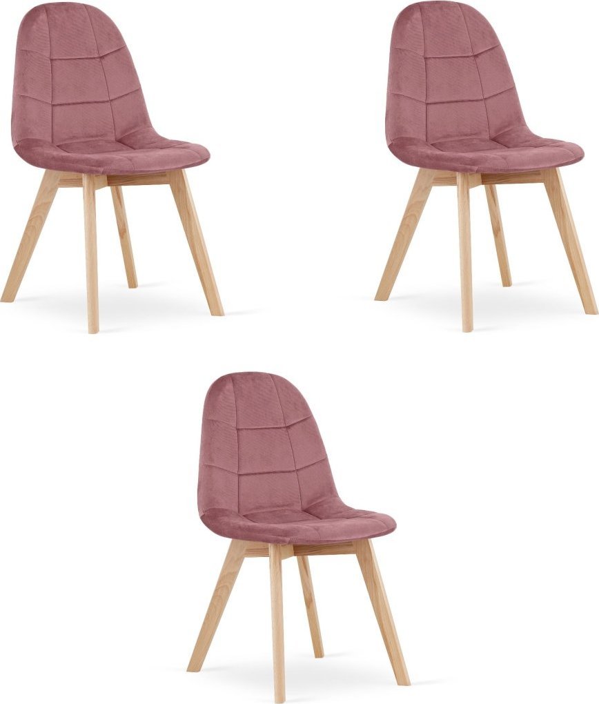 Leobert Krzesło BORA - ciemny róż aksamit x 3
