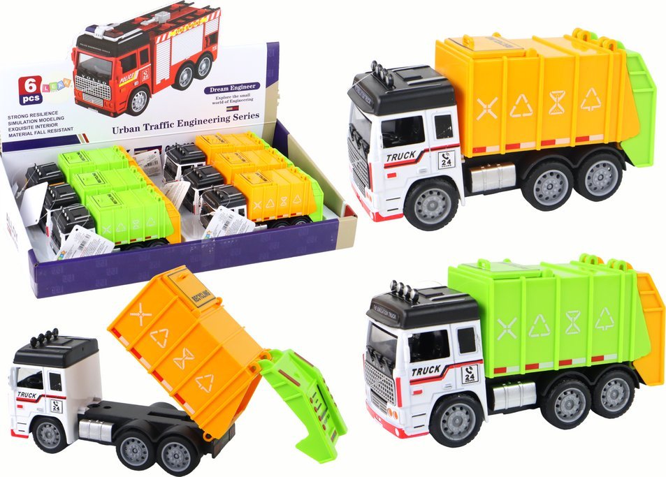 LeanToys Auto Śmieciarka Ciężarówka Przyczepa 2 Kolory