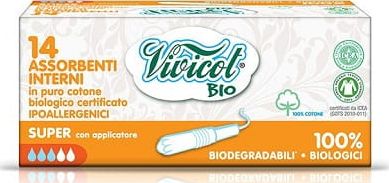 Vivicot Vivicot BIO- Tampony higieniczne super chłonne z aplikatorem 14szt