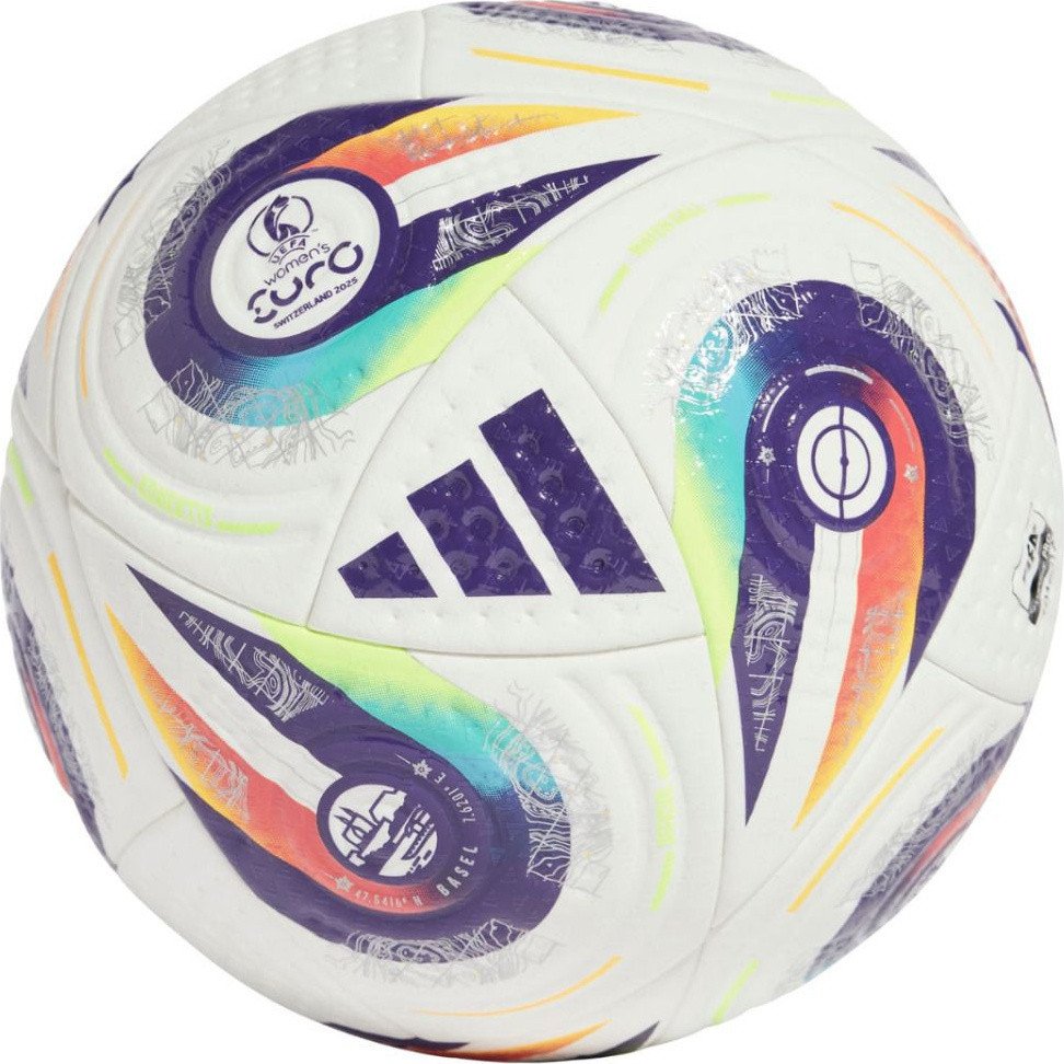 Piłka nożna adidas Women's Euro25 Pro biało-fioletowa JH1261 5