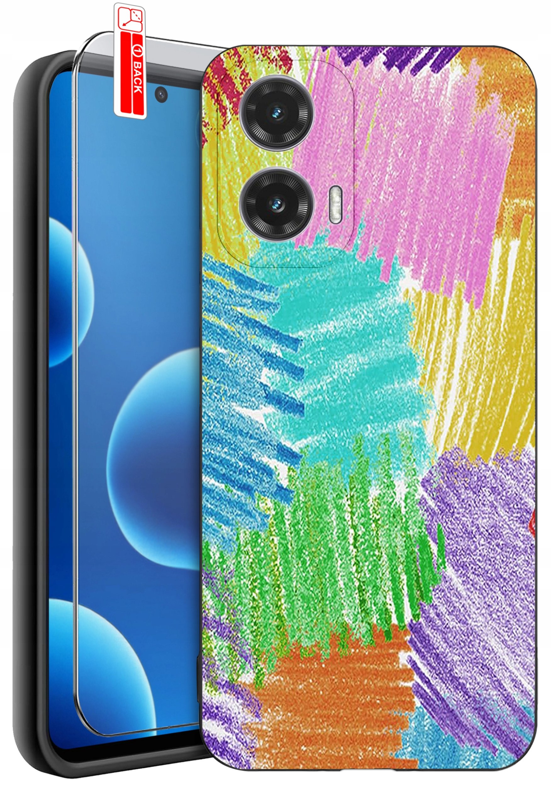 ETUI do Motorola Moto G45 5G | WZORY | SILIKONOWE MATT CASE + SZKŁO 9H