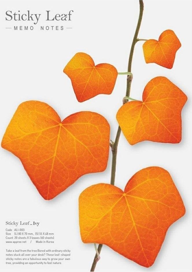 Appree Kartki samoprzylepne - bluszcz czerwony L