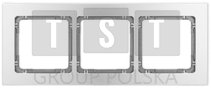 7-11-DRA-3 DECO Ramka uniwersalna potrójna - aluminium szczotkowane (ramka: srebrna spód: grafitowy) 7-11-DRA-3