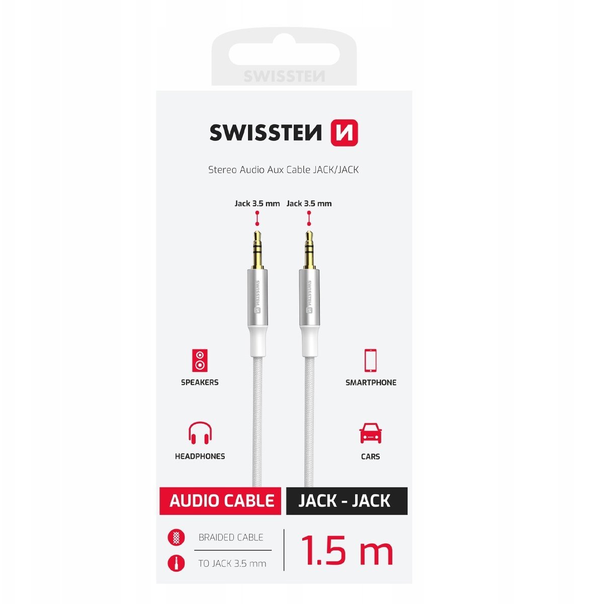 Swissten Textile AUX Audio Vads 1.5m