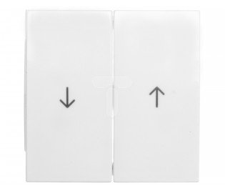 Hager Klawisz żaluzjowy podwójny z nadrukiem strzałki kwadrat biały (5316258999)