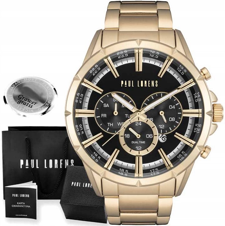 Zegarek męski Paul Lorens LUXURY-1D1 Z GRAWEREM