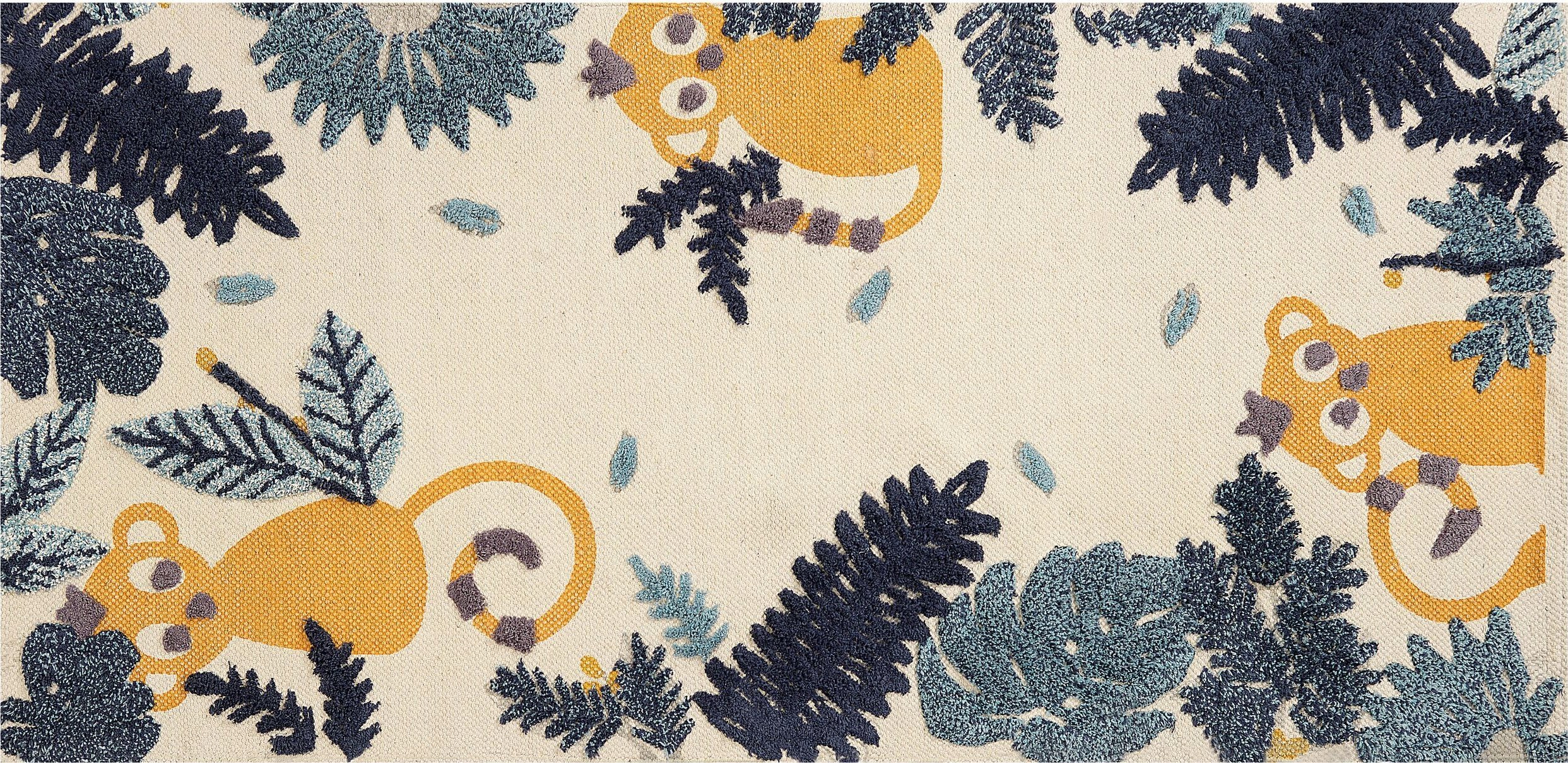 Beliani Dywan dziecięcy bawełniany w zwierzęcy wzór 80 x 150 cm wielokolorowy NAIBOS