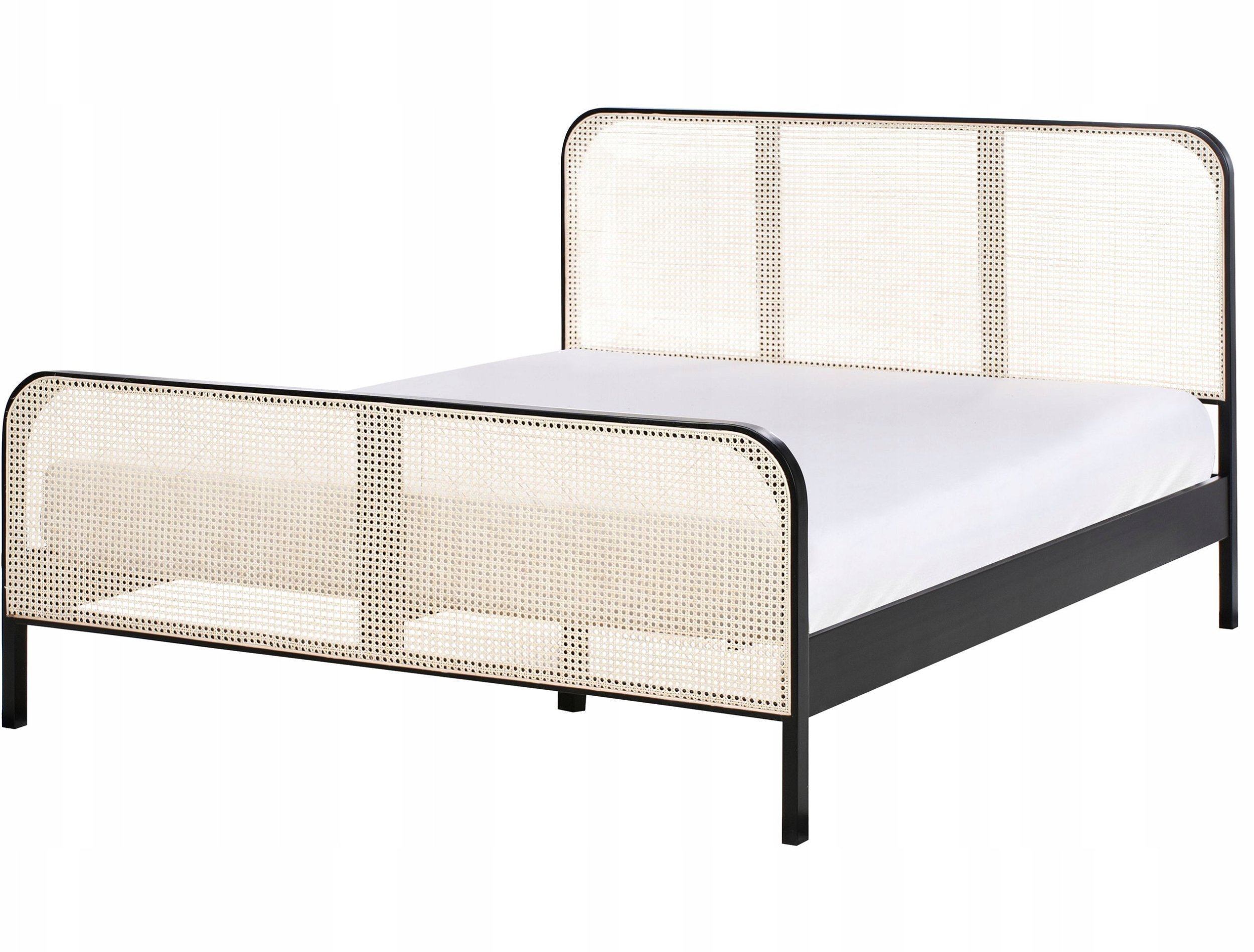 Łóżko Drewno sosnowe GONFARON 160 x 200 cm Czarny