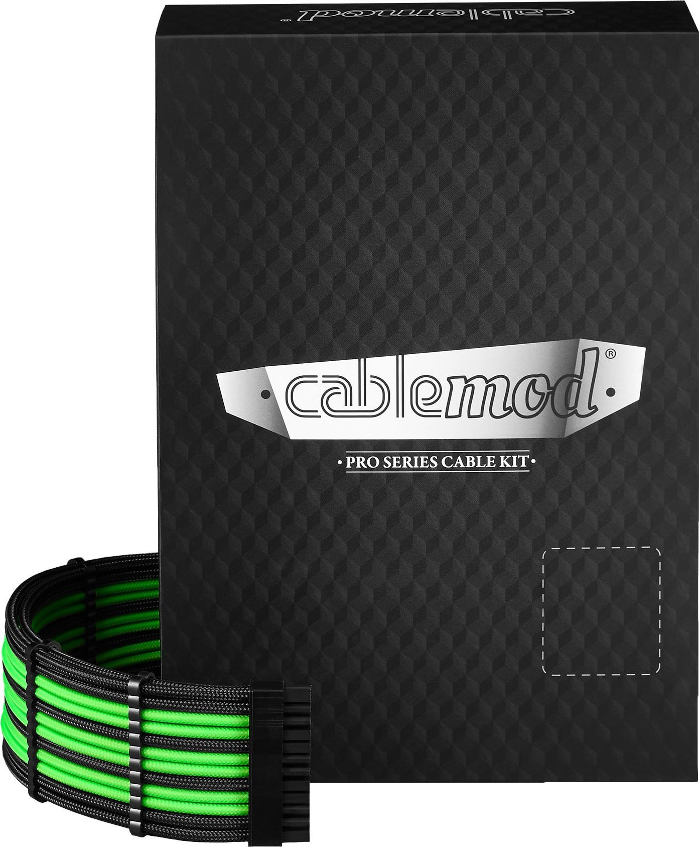 CableMod C-Series Pro ModMesh Sleeved 12V-2x6 12VHPWR Dual StealthSense Cable Kit for Corsair RMi, RMx (Black Label) - schwarz/hell grn