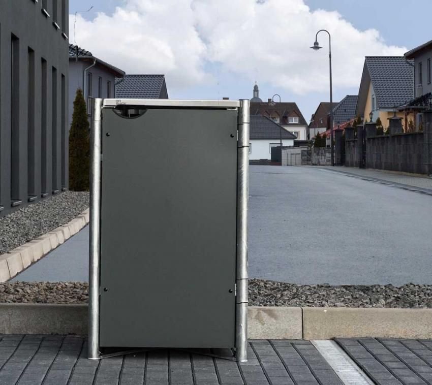 Hide Hide Metalowy Box na 1 kosz na śmieci 240 litrów szary 80x69x115 cm